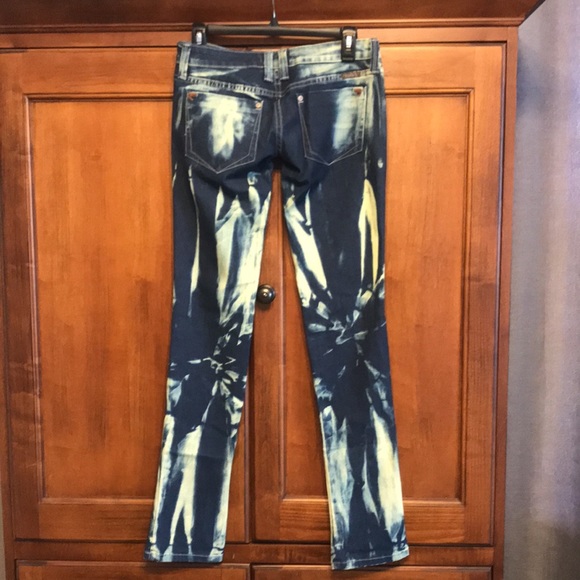 Rare NWT Frankie B Tie Dye Ultra Low Waist Hipster Skinny Jeans 25 - Picture 3 of 10